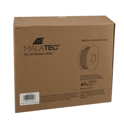 PLA 3D filament 1kg 1.75mm - white Malatec 22041