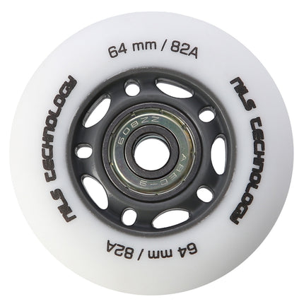 PU 64x24 82A Weiße Rollen & ABEC-9 Kugellager Set