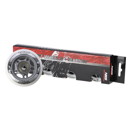 PU 70x24 82A White Wheels & ABEC-7 Bearings Set