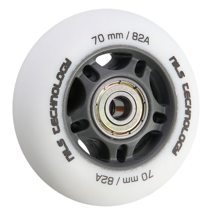 PU 70x24 82A White Wheels & ABEC-9 Bearings Set