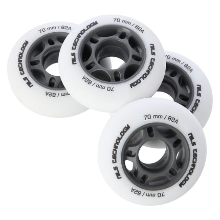 PU 70 x 24 White Wheels, 82A Hardness, Set of 4