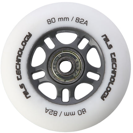 PU-Rollen 80x24, Weiß, 4 Stück + ABEC-9 Kugellager, 8er Set