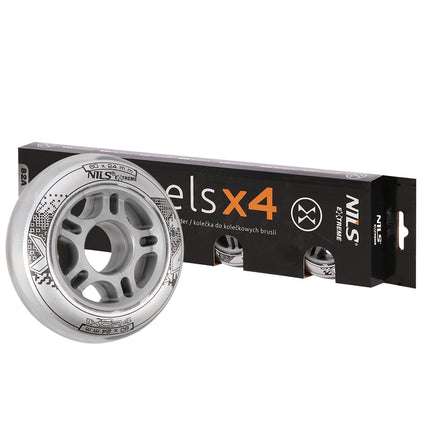 PU 80x24 mm průhledná kolečka na brusle, sada 4 ks