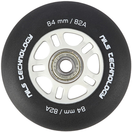 PU 84x24 82A Schwarz Skaterollen & ABEC-9 Kugellager Set