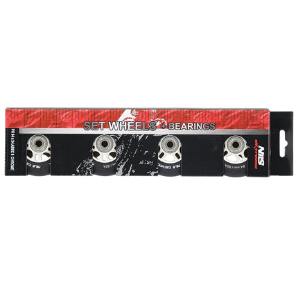 PU 84x24 82A Schwarz Skaterollen & ABEC-9 Kugellager Set