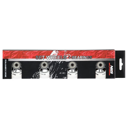PU 84x24 82A Weiße Rollen & ABEC-9 Kugellager Set