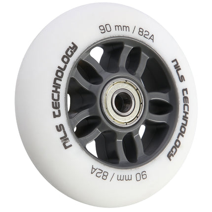 PU 90x24 82A Weiße Rollen & ABEC-9 Kugellager Set