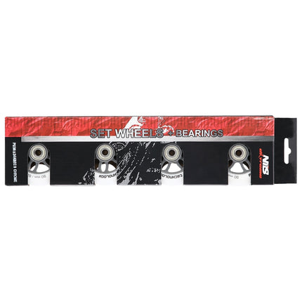 PU 90x24 82A Weiße Rollen & ABEC-9 Kugellager Set