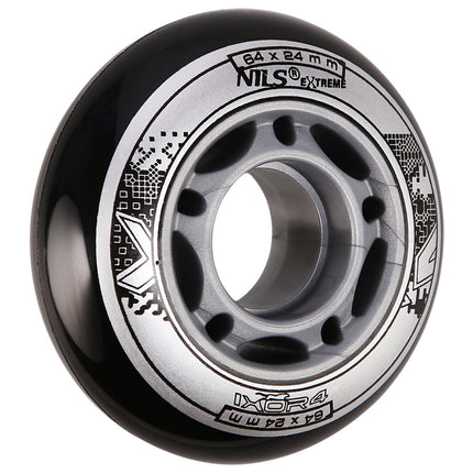PU Skateboardrollen 64x24mm 82A Schwarz (4er-Set)