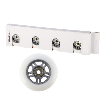 PU Rollen 80x24mm Weiß (4) + ABEC-7 Kugellager (8) Set