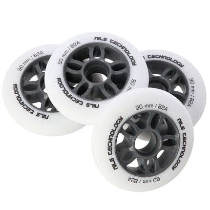 PU Wheels 90x24mm 82A White, Set of 4