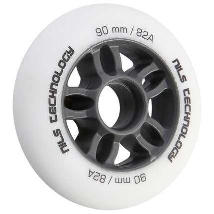 PU Wheels 90x24mm 82A White, Set of 4