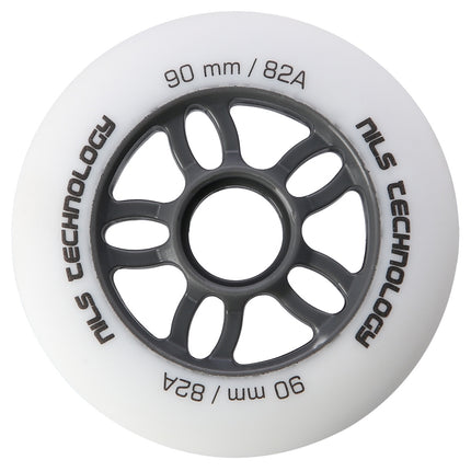 PU Wheels 90x24mm 82A White, Set of 4