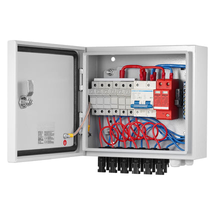 PV Combiner Box, 6-String, IP65, 15A Fuses, 125A Breaker