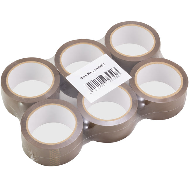 Packband Silent 48 mm x 66 m Braun 6er-Pack