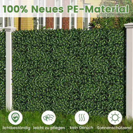 12 Stück Kunstpflanze Hecke Wand 50,5 x 50,5 cm Kunstrasen Kunstpflanze Grün