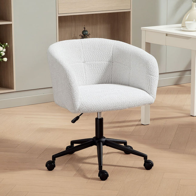 Čalouněná kancelářská židle, plyšový potah, design tub, krémová/černá