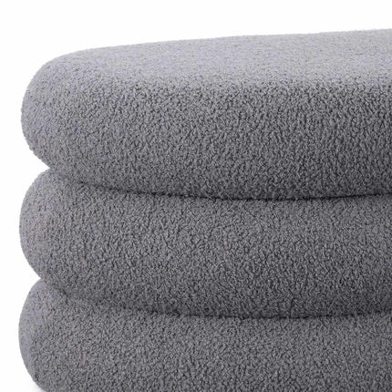 Padded Storage Bench with MDF Frame and Polyester Cover, Grey