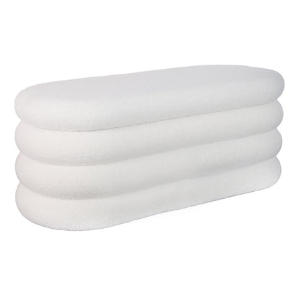 Padded Storage Bench with MDF Frame and Polyester Cover, White