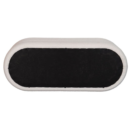 Padded Storage Bench with MDF Frame and Polyester Cover, White