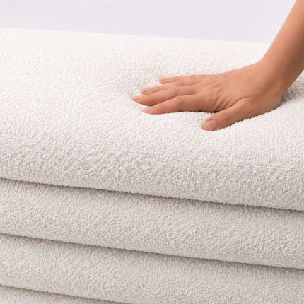 Padded Storage Bench with MDF Frame and Polyester Cover, White