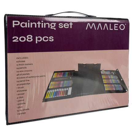 Painting set in a suitcase - 208 pcs Maaleo 21645