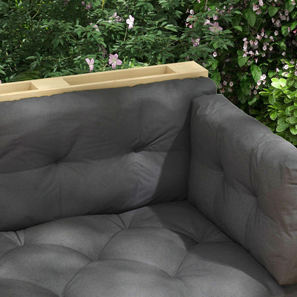 Outdoor Palettenkissen-Set, UV-geschützt, dunkelgrau