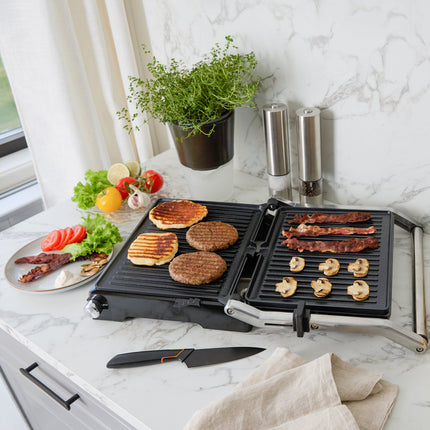 Panini-Grill 2-in-1, Edelstahl, 2000W, PFAS-frei