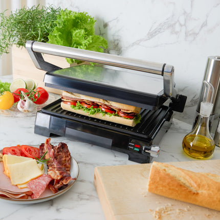 Panini-Grill 2-in-1, Edelstahl, 2000W, PFAS-frei