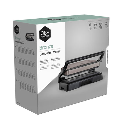 Panini-Grill 1000W, Keramik-Antihaftbeschichtung, vertikale Aufbewahrung