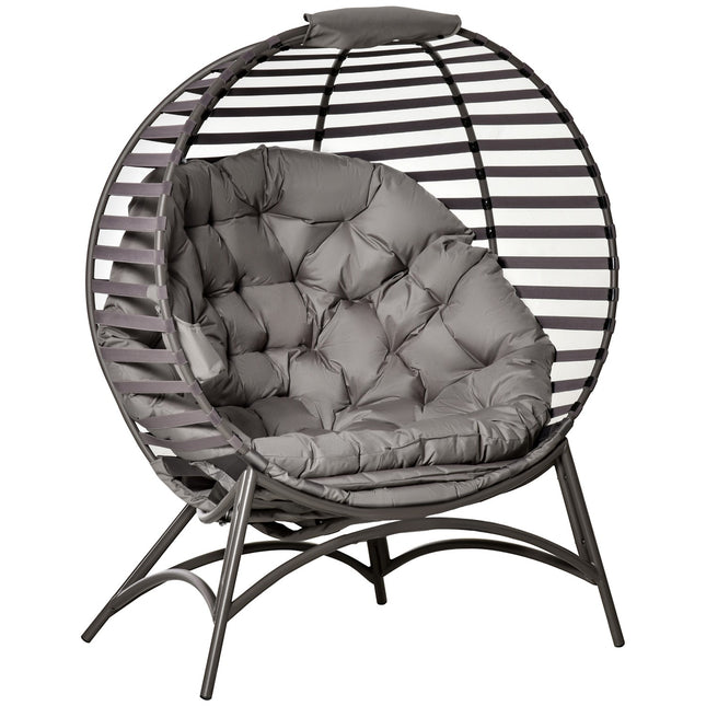 Papasan-Sessel mit Kissen, klappbares Stahlgestell für die Terrasse