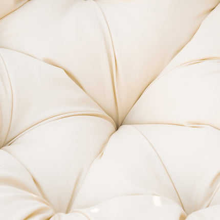 Papasan Korbsessel mit Kissen, 360° Metallgestell, creme
