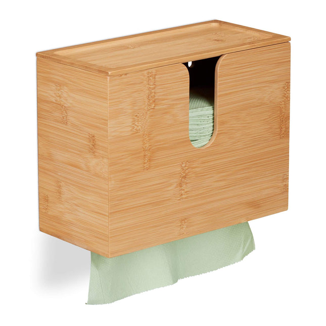 Paper Towel Dispenser Bamboo With Lid