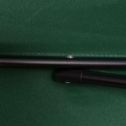 Green hexagonal parasol Ø196 cm, windproof for beach/garden