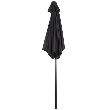 Hexagonaler Sonnenschirm Ø196 cm, drehbar, windfest, schwarz