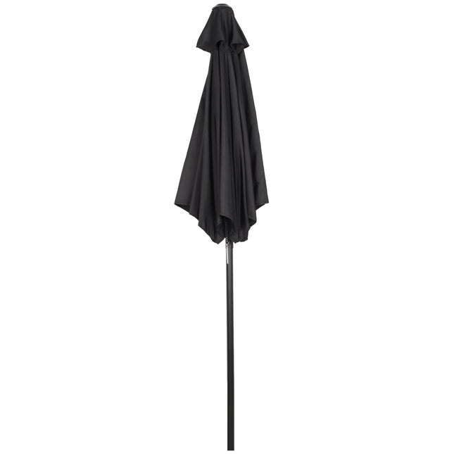 Hexagonaler Sonnenschirm Ø196 cm, drehbar, windfest, schwarz