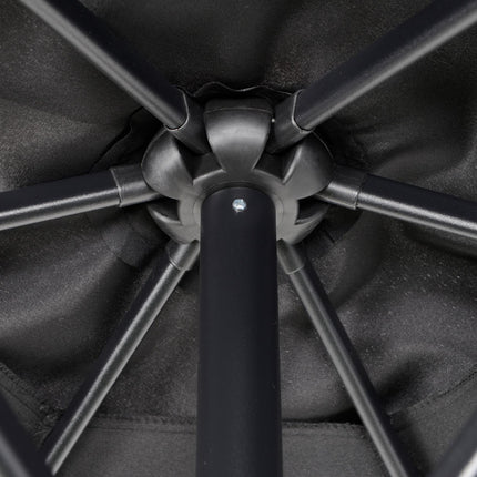 Hexagonaler Sonnenschirm Ø196 cm, drehbar, windfest, schwarz