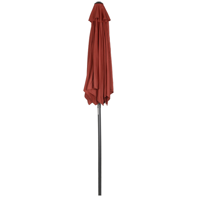 Rotierender winddichter Sonnenschirm Ø196 cm – Bordeauxfarbener Sonnenschutz