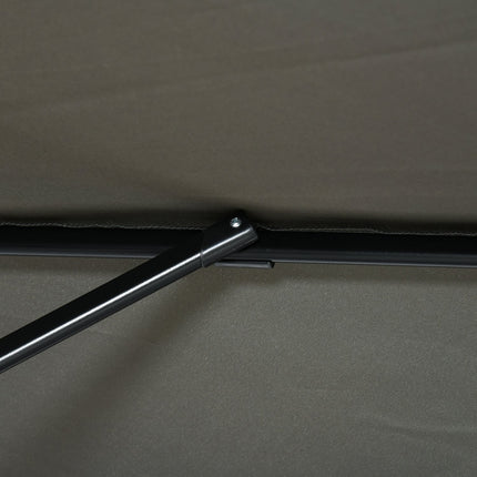 Parasol de jardin déporté 245 x 245 cm avec manivelle, rotatif et réglable, Roma, gris