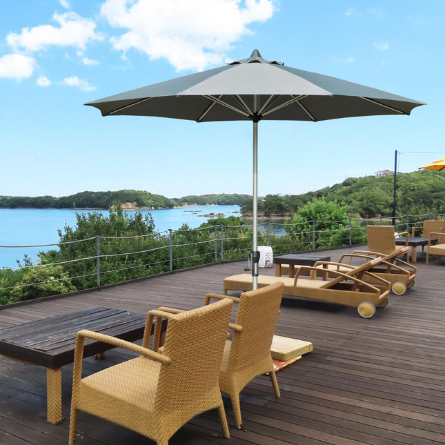 Balkon-Sonnenschirm, 2,7 m Sonnenschutz, dunkelgrau