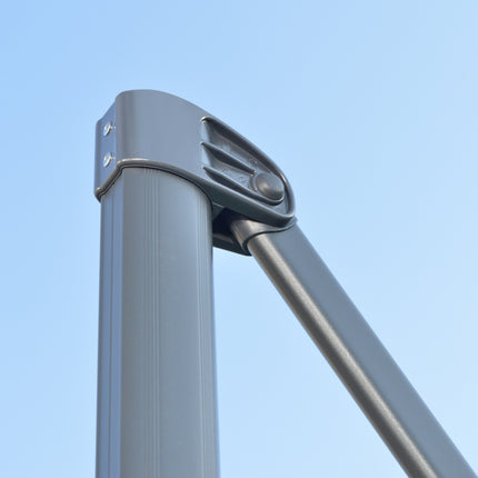 Rotating Cantilever Parasol, 294x294 cm, Grey, Aluminum Stand