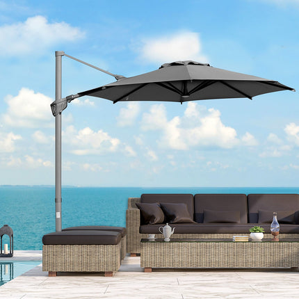 Large cantilever parasol, 300 cm, adjustable sun protection