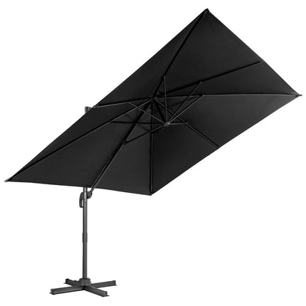 Parasol déporté carré 300 x 300 cm avec manivelle noir