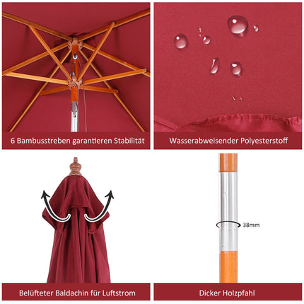 Freiarm-Balkonschirm, Fichte, verstellbar, Bordeaux