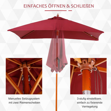 Freiarm-Balkonschirm, Fichte, verstellbar, Bordeaux