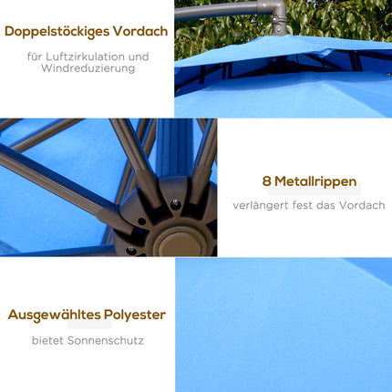 Ampelschirm, 2,67 m, Doppeldach, UV-Schutz