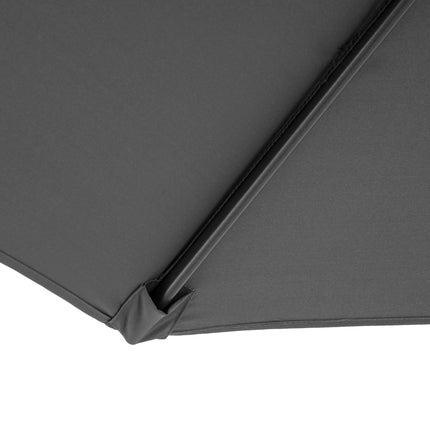 Sonnenschirm mit Kurbel, Grau, Ø2.95x2.45M, Stahlgestell
