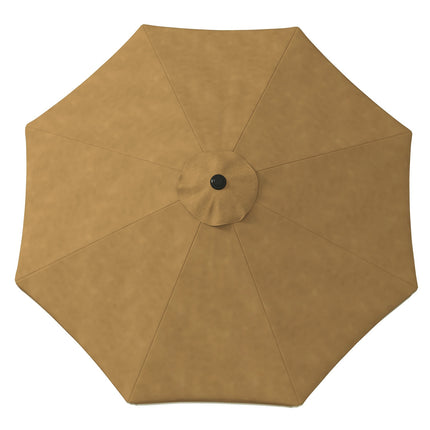 265 cm Kipp-Sonnenschirm, Khaki, Fransen & 8 Streben
