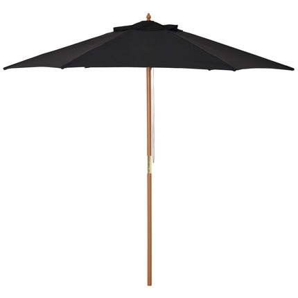 Schwarzer dreistöckiger Gartenschirm, Sonnenschutz, Bambusgestell