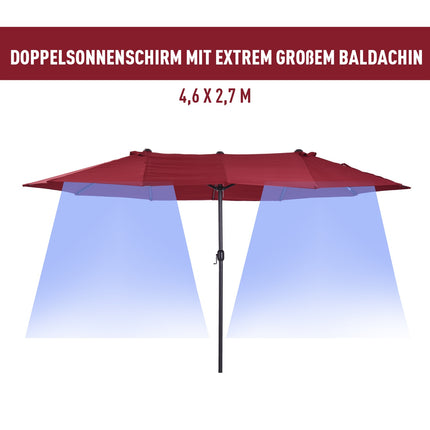 Bourgogne Ovale Gartenschirm, 460x270x240cm, Handkurbel